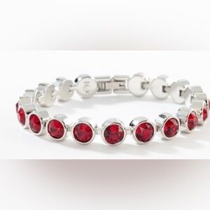 Touchstone Crystal by Swarovski SIAM RED ice bracelet BNIB rhodium plated